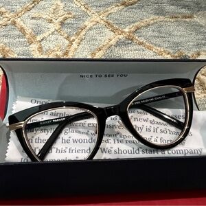 Warby Parker Black and Gold Glasses